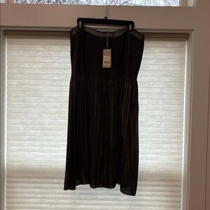 Boden Pewter Metallic A-Line Pleated Skirt, NWT never worn, size 12